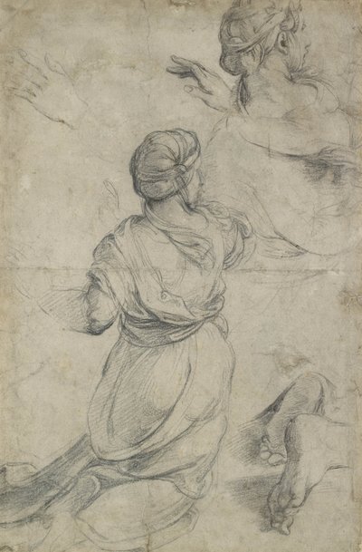 Studies for Two Kneeling Women by Raffaello Sanzio Raphael